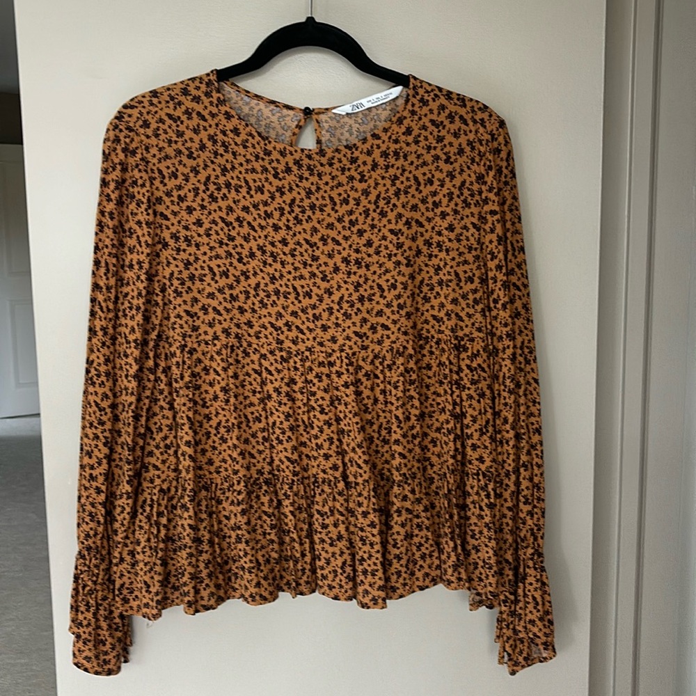 Zara Bohemian Floral Shirt, Size S.